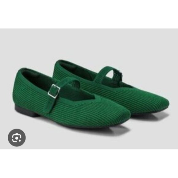 VIVAIA square toed Mary Jane Margot adjustable instep strap for comfy fit Green - Picture 9 of 10